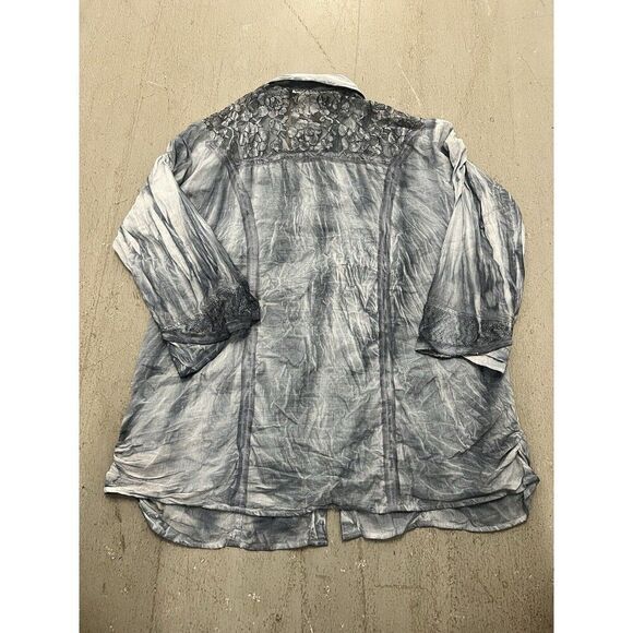 Parsley & Sage‎ Size XL Women's Long Boho Gray Blouse Casual Chic Tunic Flowy - Picture 2 of 11